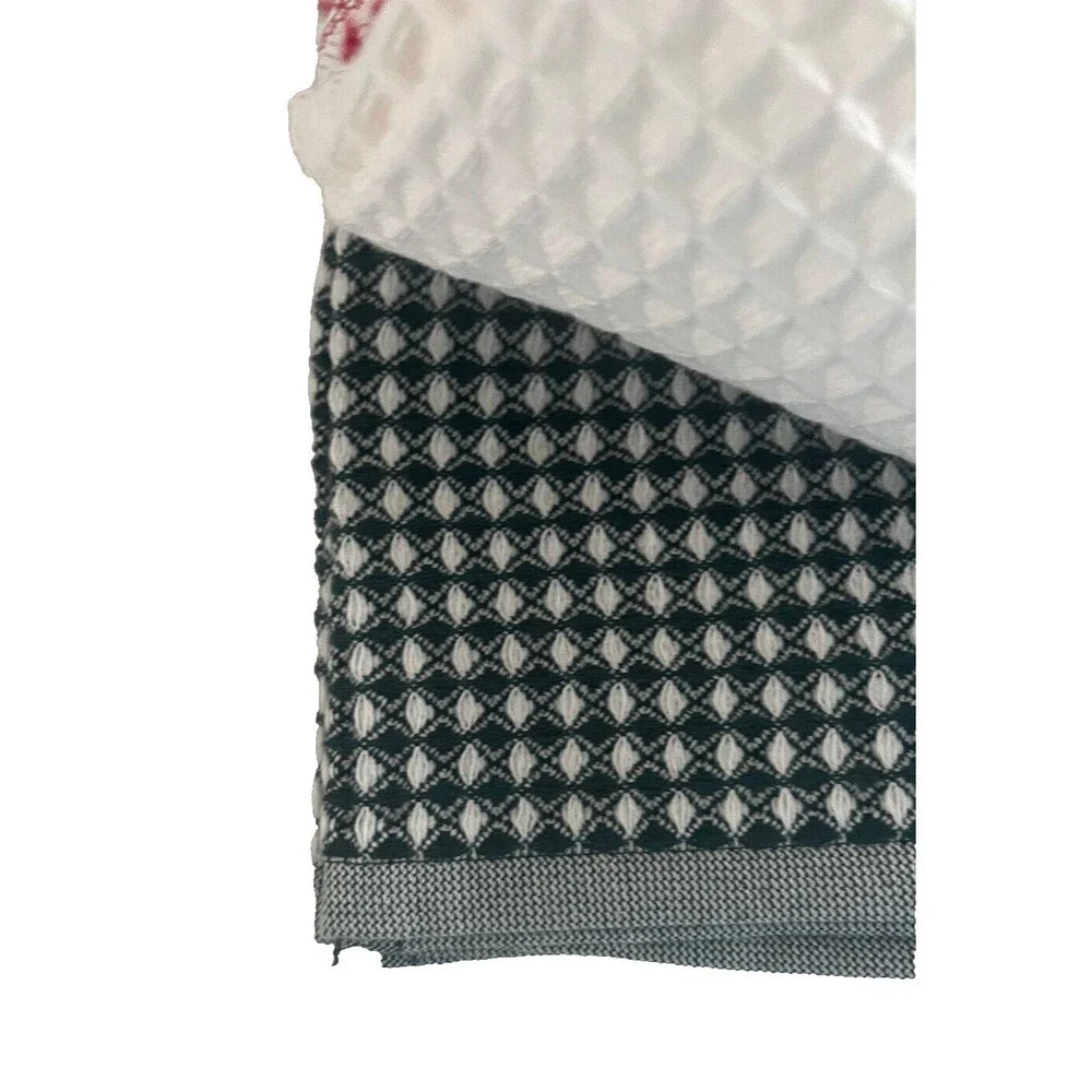 Bianca Kitchen Dish Towels Set Of 3 Waffle Weave Made in Portugal 100% Cotton